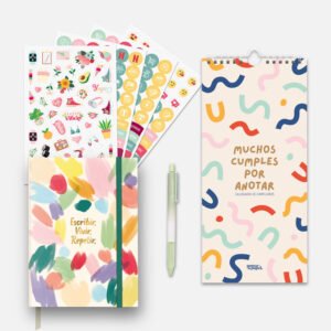 Pack journal Acuarela + Cumple Pop