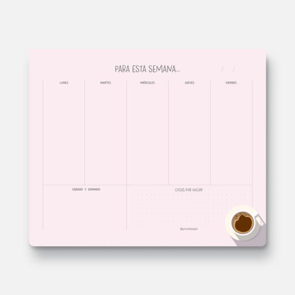 PSCR Planner semanal Café & Rosé
